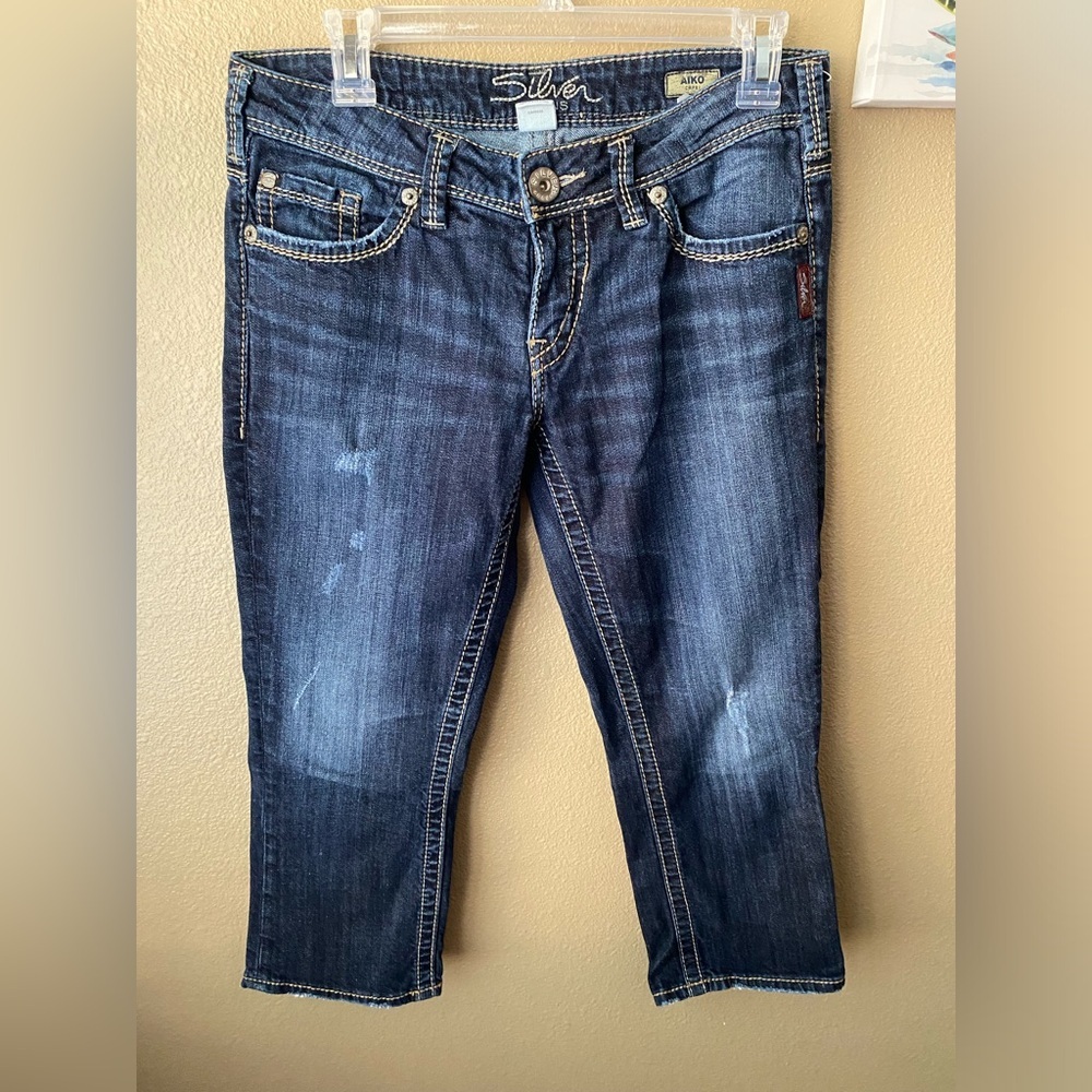 Silver Jeans Aiko Low Rise Capri – Women’s 29x22, Dark Blue, 5-Pocket